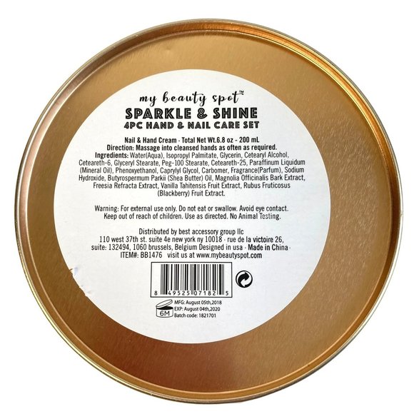 My Beauty Spot Essential Hand and Nail Cream 4pc 1.70 fl oz ea Sparkle and Shine - Picture 6 of 6